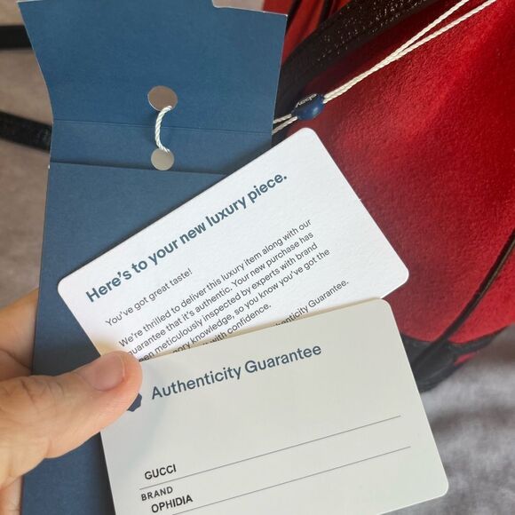 Gucci Suede Ophidia Bucket Drawstring Crossbody Top Handle Bag Red - Picture 11 of 12